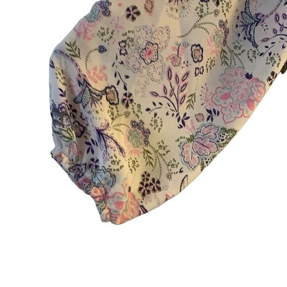 Pre Owned Women’s NOBO No Boundaries Blouse Banded Wrist Waist Sz XXL Floral - Picture 7 of 7
